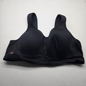 LIVI Women Sports Bra 42C Black T Shirt Wireless Knit Wide Strap